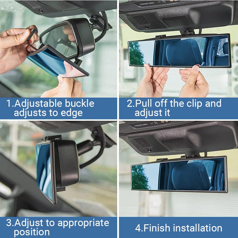 Wira Wide Angle Rear View Mirror | Curved Design, Easy Installation - Hartwella