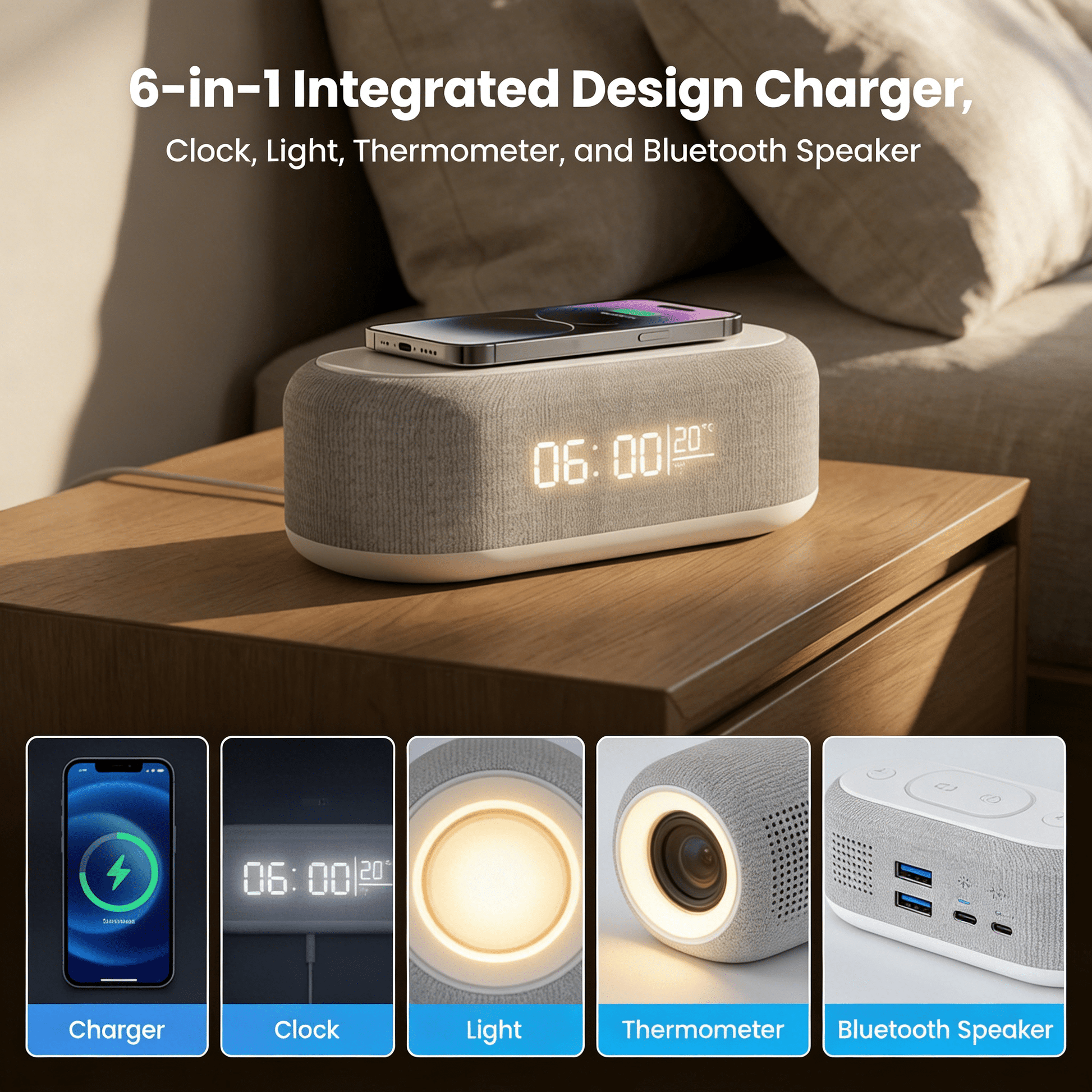 Wira Wireless Charging Station | 6 - in - 1 Multifunctional Device - Hartwella