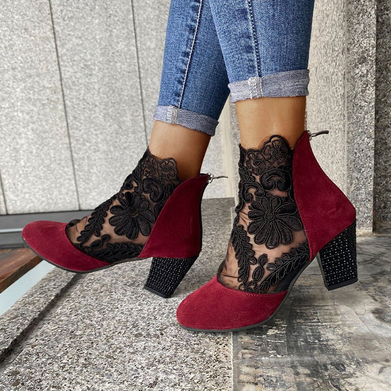 Wisteria High Heels | Comfortable Lace Design for Women - Hartwella