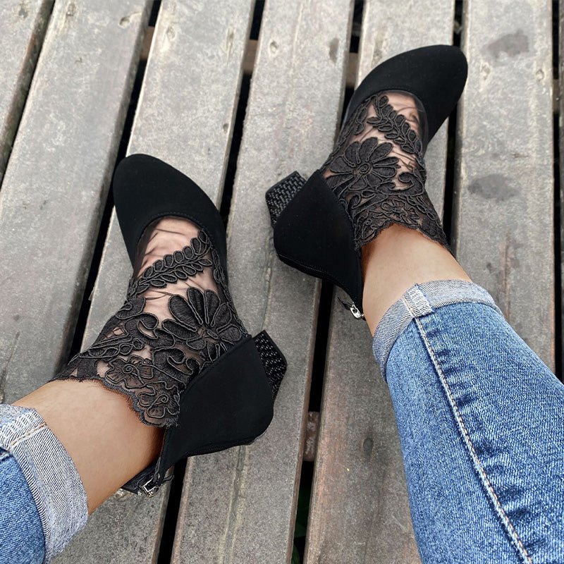 Wisteria High Heels | Comfortable Lace Design for Women - Hartwella