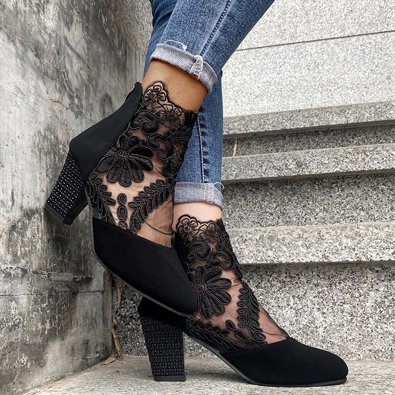 Wisteria High Heels | Comfortable Lace Design for Women - Hartwella