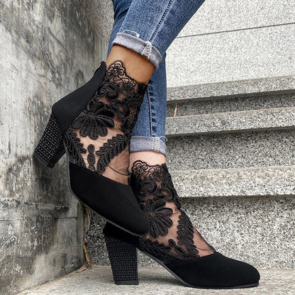 Wisteria High Heels | Comfortable Lace Design for Women - Hartwella