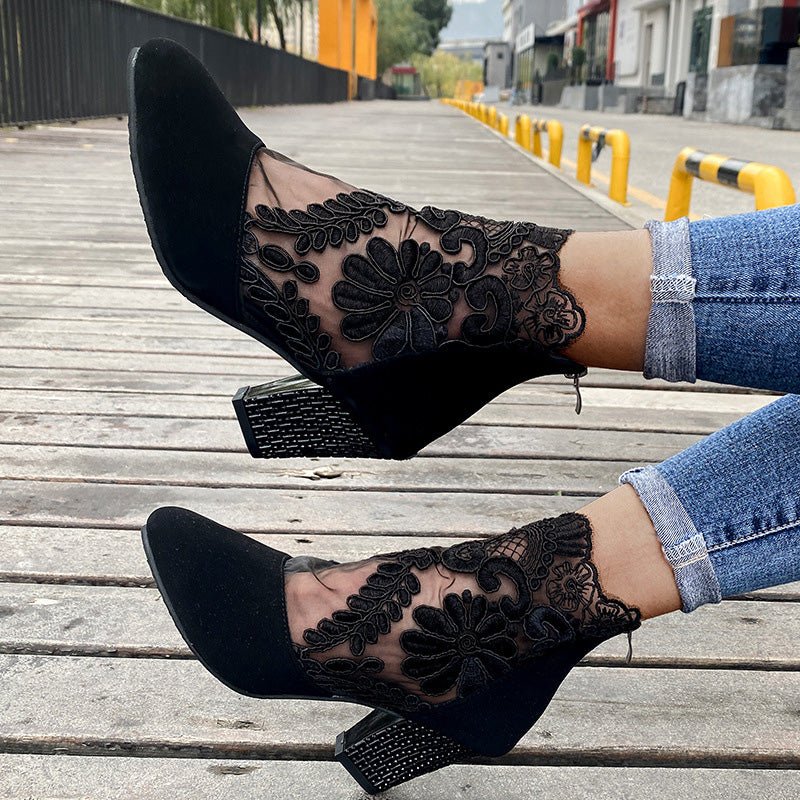 Wisteria High Heels | Comfortable Lace Design for Women - Hartwella