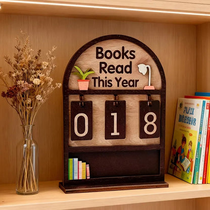 Wondrous Book Reading Tracker | Handmade Wooden Display - Hartwella