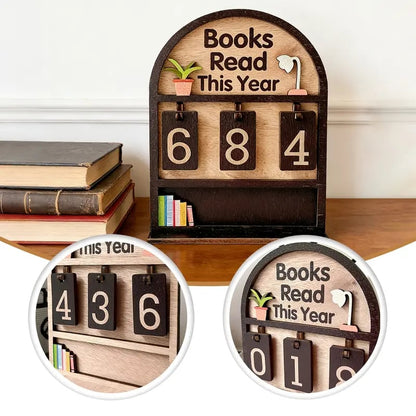 Wondrous Book Reading Tracker | Handmade Wooden Display - Hartwella