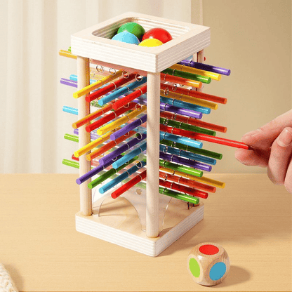 Wondrous Wooden Peg Game | Cognitive Development Toy for Kids, Mixed Color Sticks - Hartwella