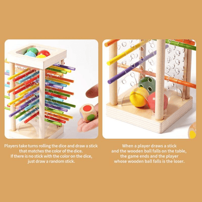 Wondrous Wooden Peg Game | Cognitive Development Toy for Kids, Mixed Color Sticks - Hartwella