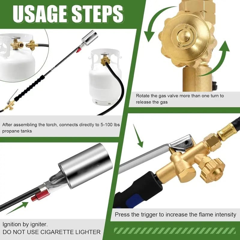 Woyuosn Propane Weed Torch | 1,900,000 BTU, Eco - Friendly, 10 - ft Hose - Hartwella
