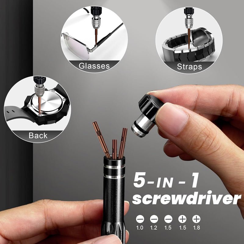 WristFix Watch Repair Kit | Precision Stainless Steel Tools for Battery Replacement and Band Adjustments - Hartwella