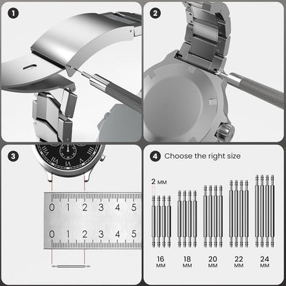 WristFix Watch Repair Kit | Precision Stainless Steel Tools for Battery Replacement and Band Adjustments - Hartwella