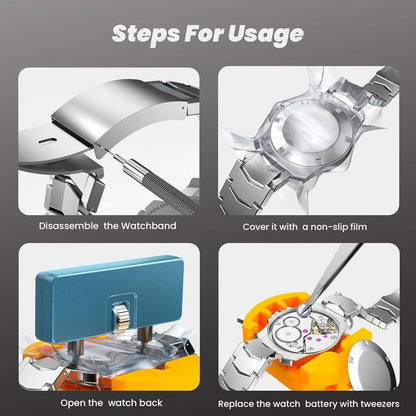 WristFix Watch Repair Kit | Precision Stainless Steel Tools for Battery Replacement and Band Adjustments - Hartwella