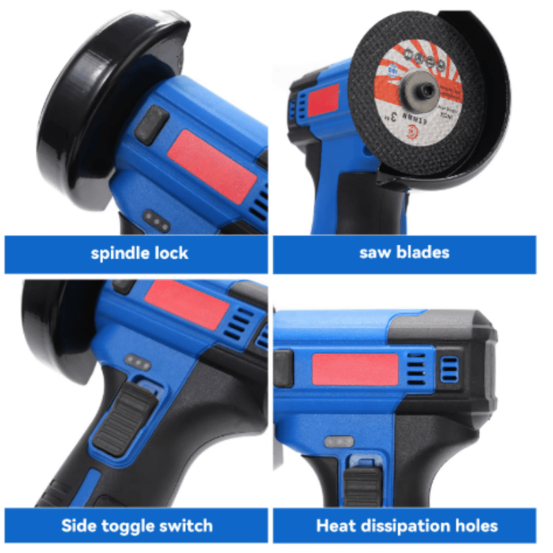Zento Mini Angle Grinder | 12V Cordless, 13,000 RPM, Compact Design - Hartwella