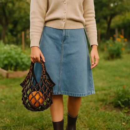 Zest Leather Tote Bag | Foldable, Lightweight - Hartwella