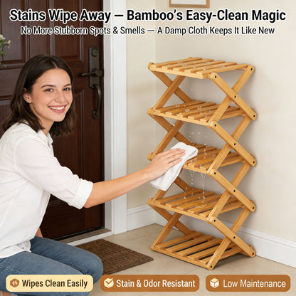 Zesty Bamboo Rack | 9-Tier Vertical Organizer - Hartwella