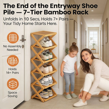 Zesty Bamboo Rack | 9-Tier Vertical Organizer - Hartwella