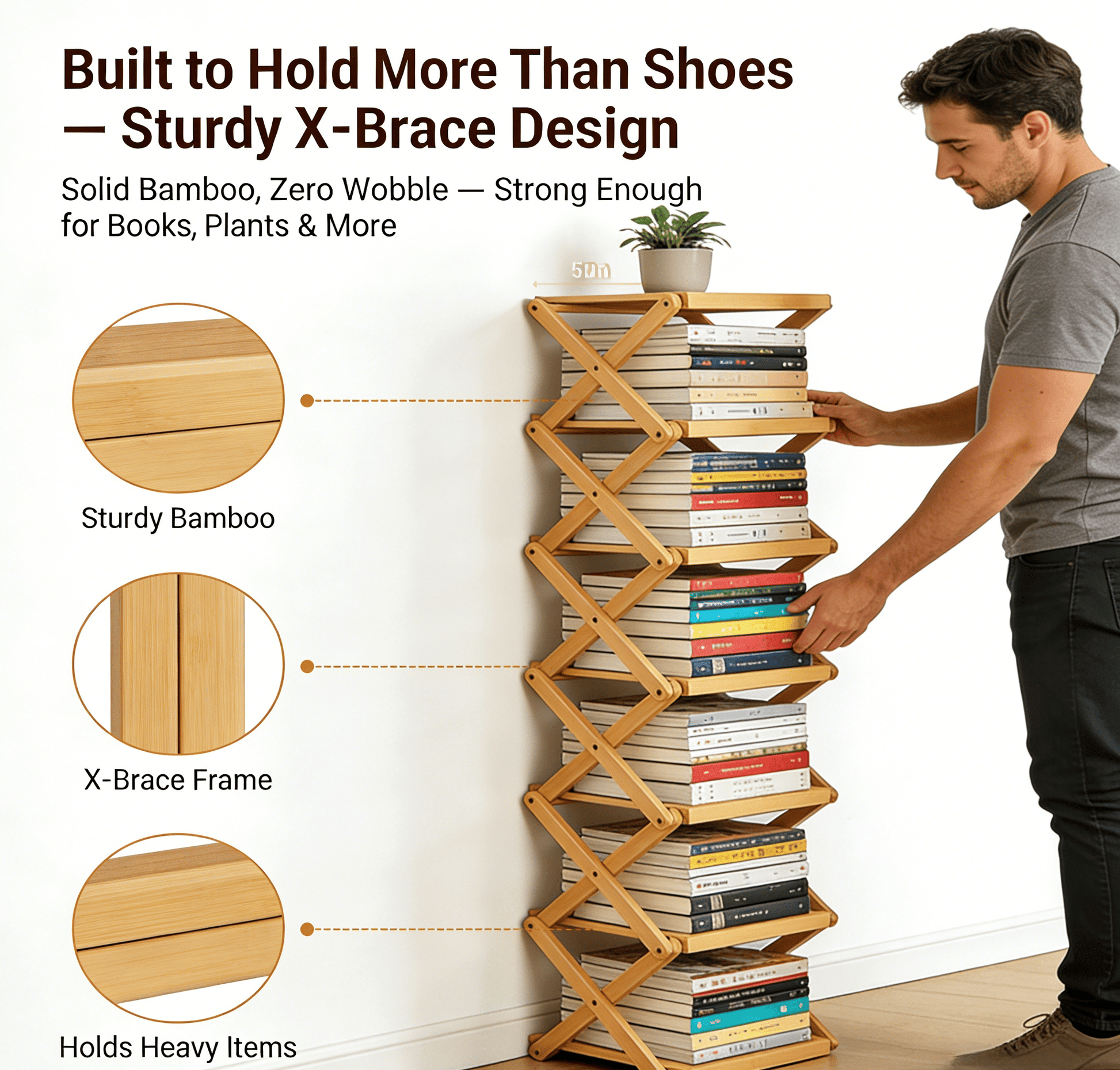 Zesty Bamboo Rack | 9-Tier Vertical Organizer - Hartwella