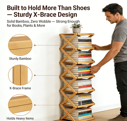 Zesty Bamboo Rack | 9-Tier Vertical Organizer - Hartwella