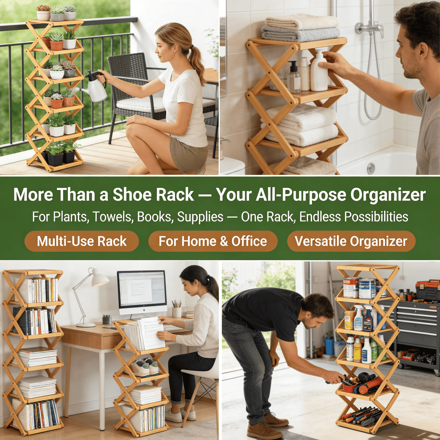 Zesty Bamboo Rack | 9-Tier Vertical Organizer - Hartwella