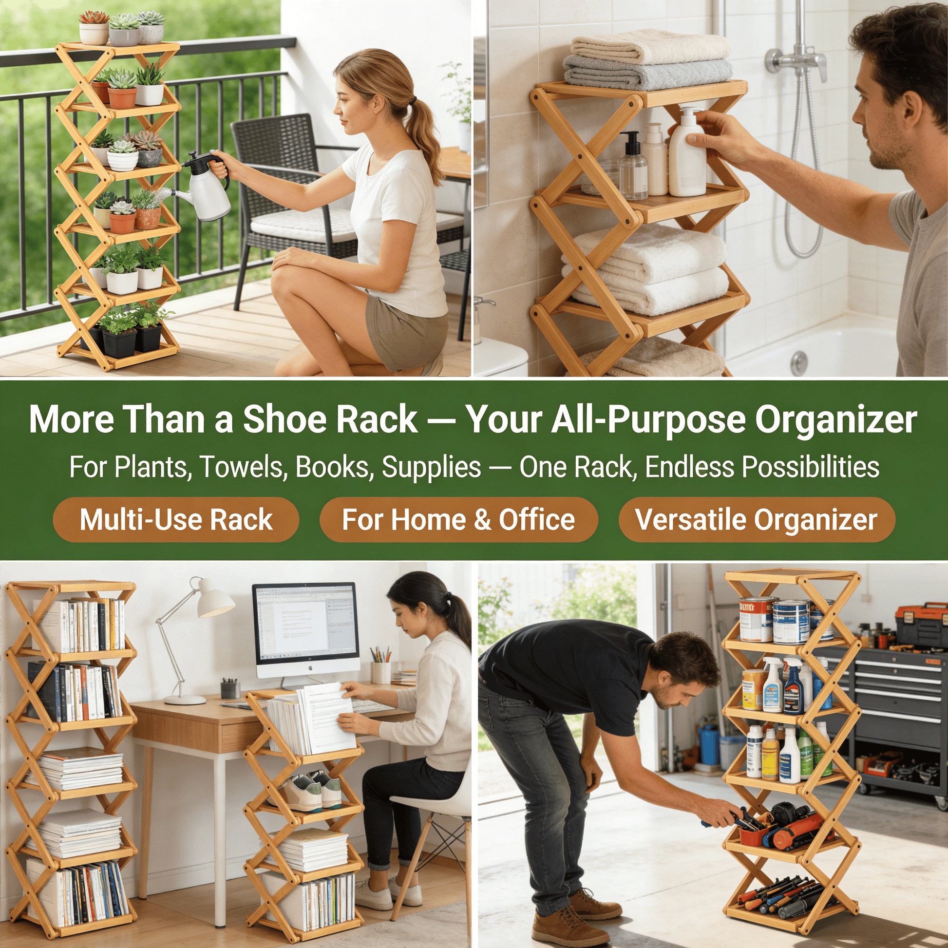 Zesty Bamboo Rack | 9-Tier Vertical Organizer - Hartwella