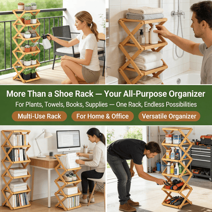 Zesty Bamboo Rack | 9-Tier Vertical Organizer - Hartwella