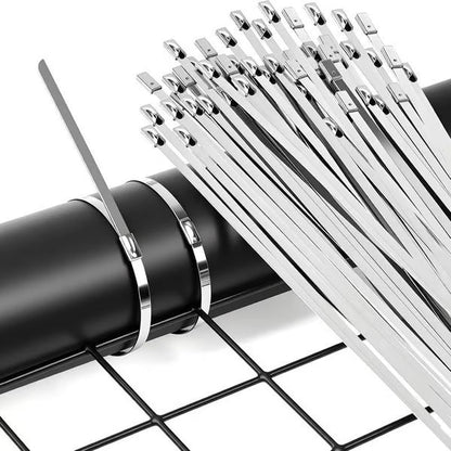 Zeta Zip Tie Gun Kit | Professional Stainless Steel, Metal Tool with 100 Cable Ties - Hartwella