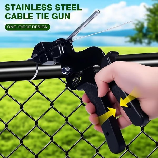 Zeta Zip Tie Gun Kit | Professional Stainless Steel, Metal Tool with 100 Cable Ties - Hartwella