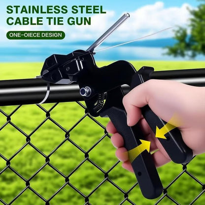 Zeta Zip Tie Gun Kit | Professional Stainless Steel, Metal Tool with 100 Cable Ties - Hartwella