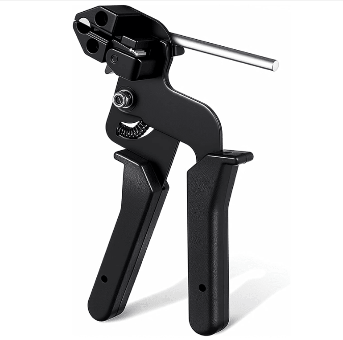 Zeta Zip Tie Gun Kit | Professional Stainless Steel, Metal Tool with 100 Cable Ties - Hartwella