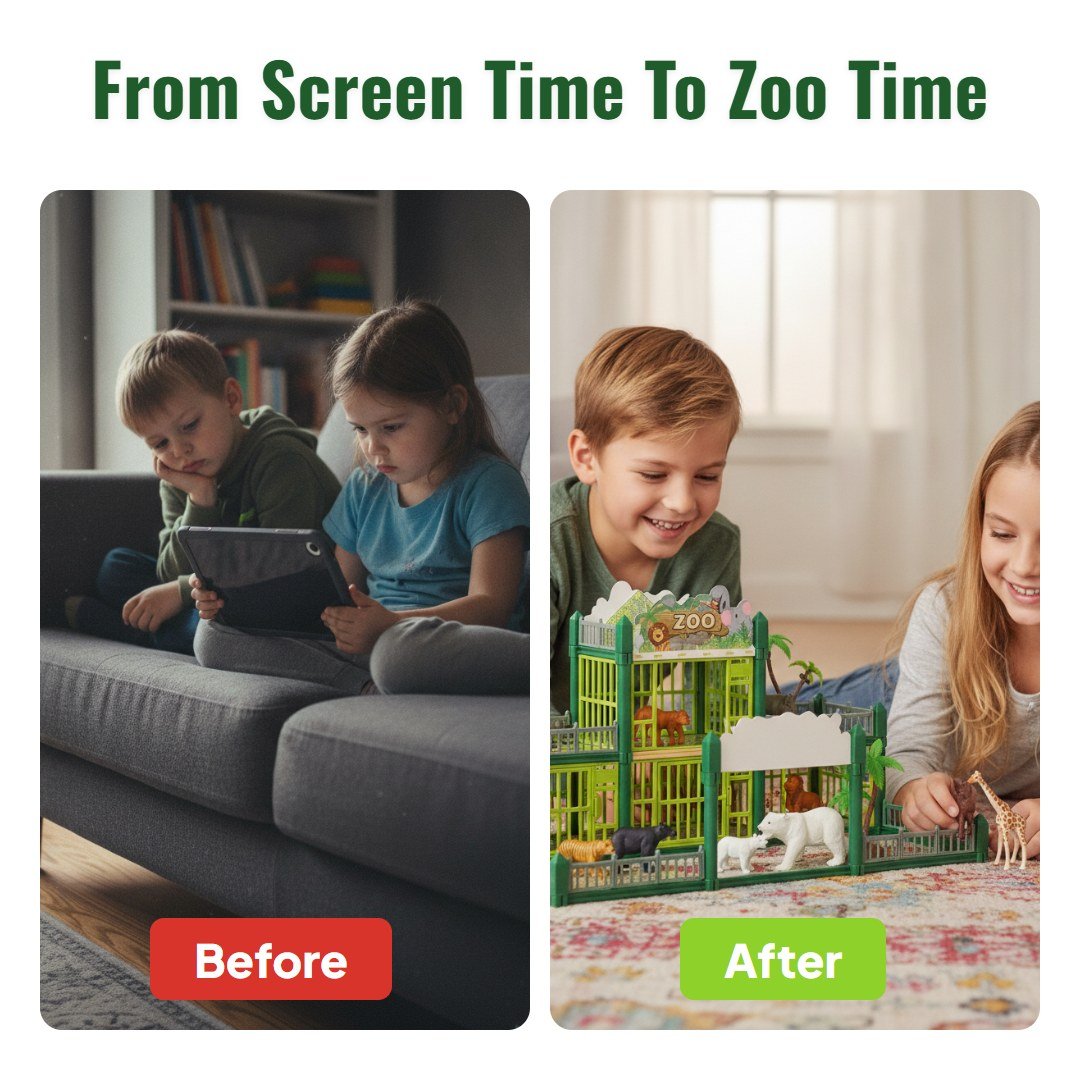 Zoki™ Modular Build-Your-Own Zoo Playset - Hartwella