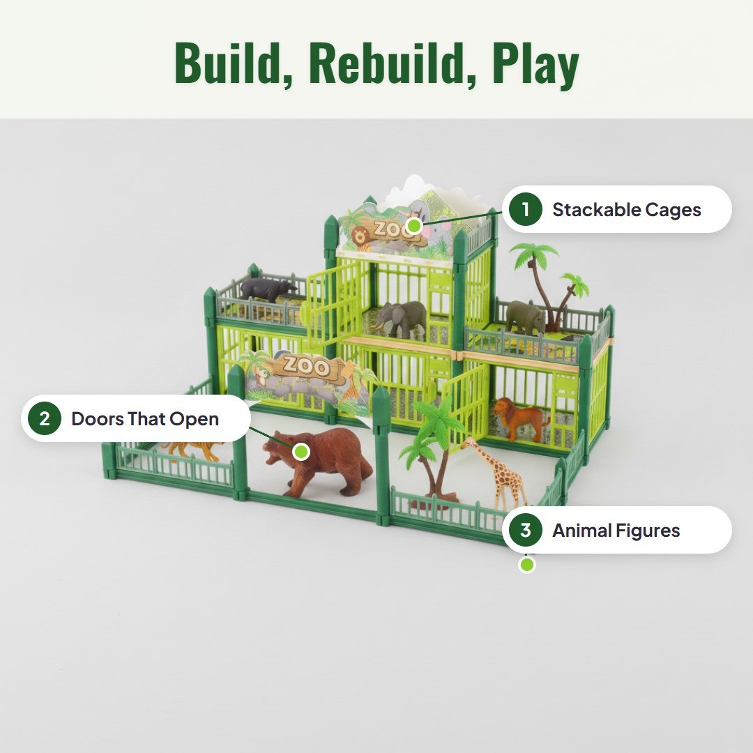 Zoki™ Modular Build-Your-Own Zoo Playset